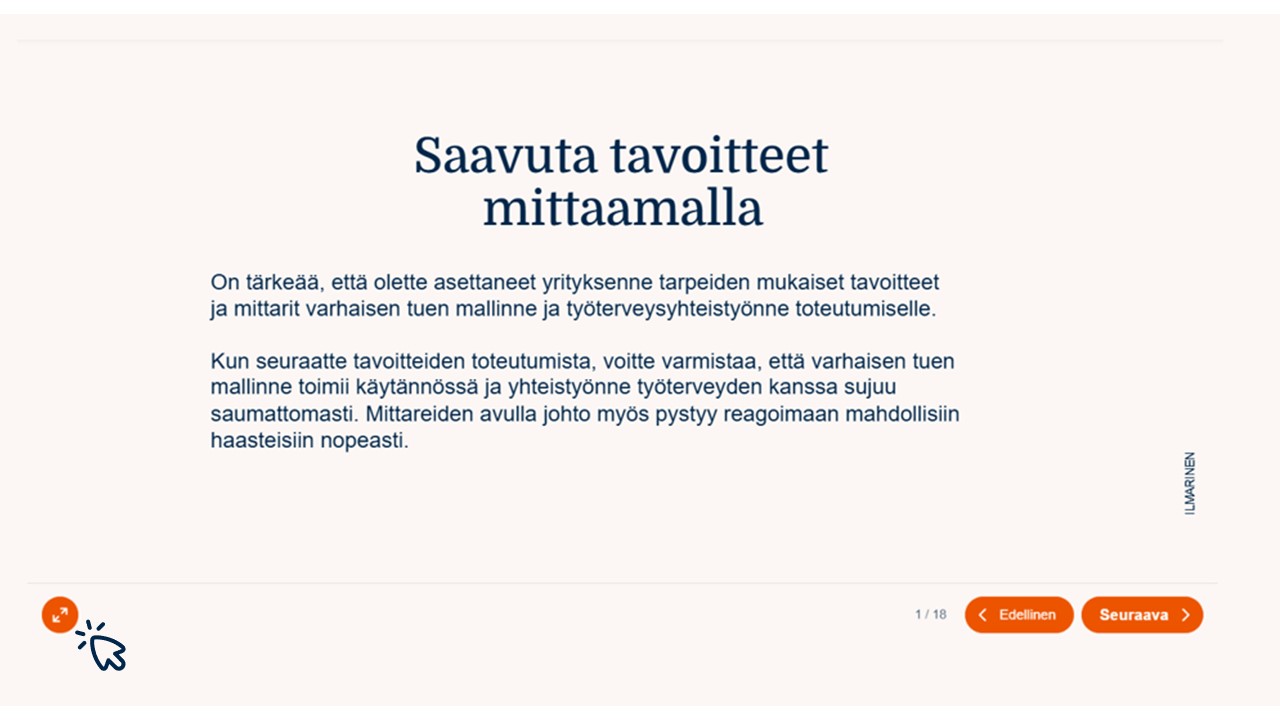 Kuvakaappaus koko näytön tilaan siirtymisestä.